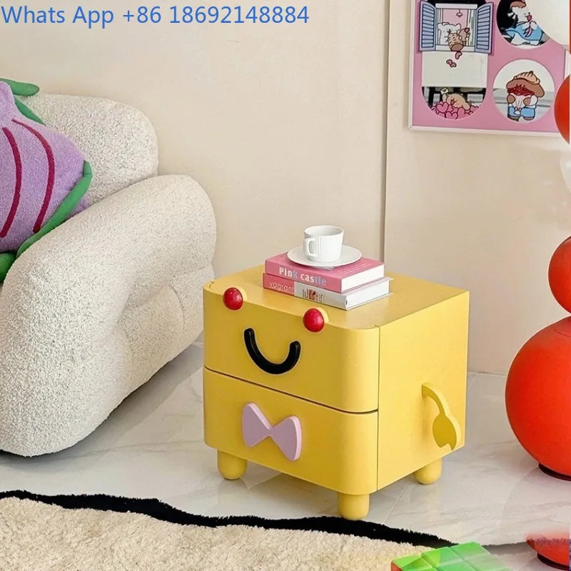 Cream Dopamine Bedside Table Living Room Bedroom Bedside Cabinet Ins Style Creative Small Cabinet